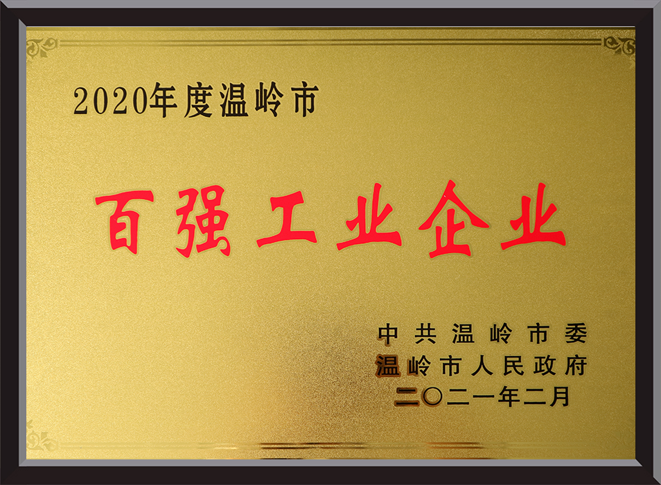 Bronze Medal of the Top 100 Industrial Enterprises in the City in 2020