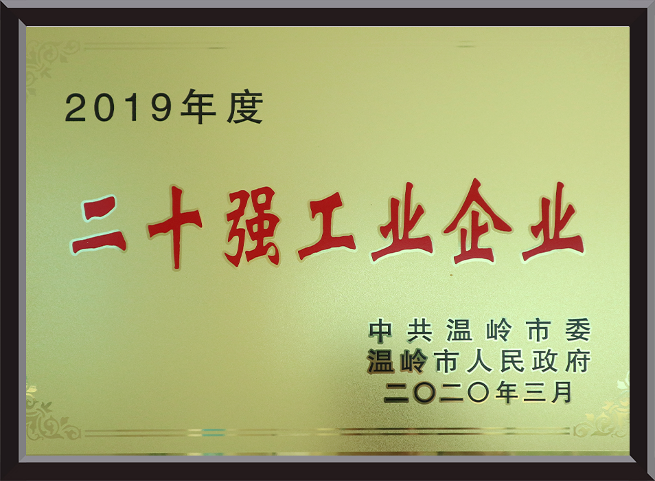 Bronze Medal for Top 20 Industrial Enterprises in 2019
