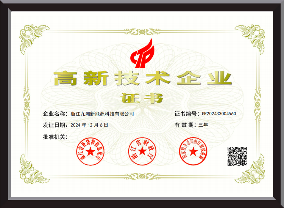 High-tech enterprise certificate 2024